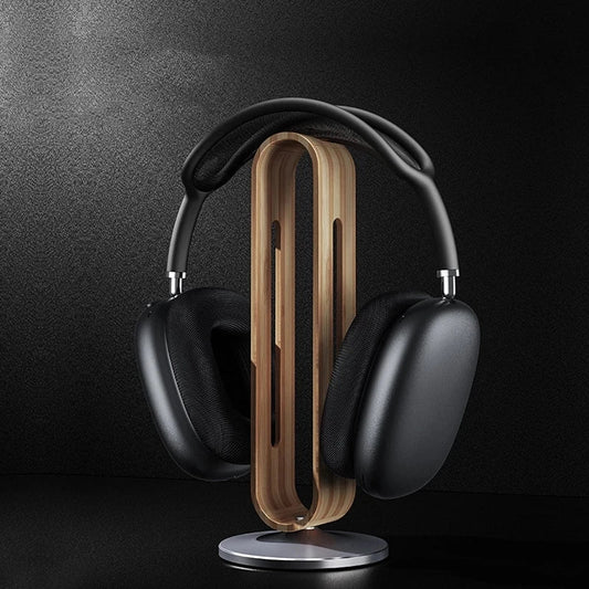 Support casque en bois
