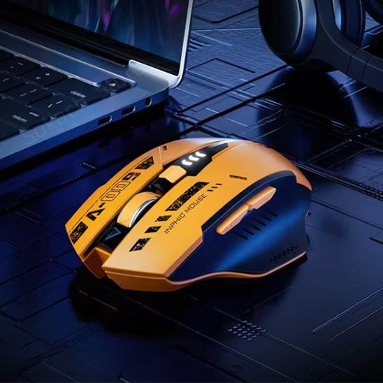 Souris gamer sans fil novam orange et noir