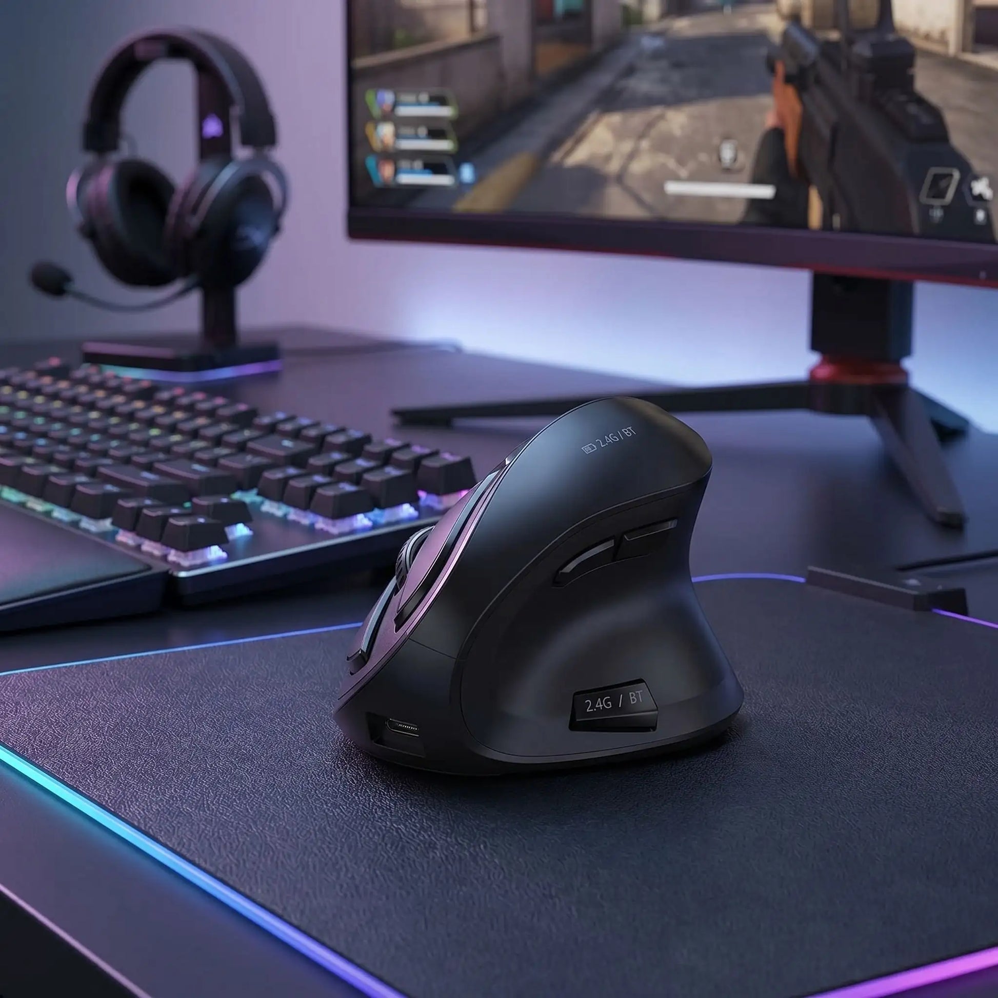 souris gamer verticale BloomKey Noir