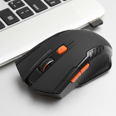 souris sans fil gamer QILYX noir orange