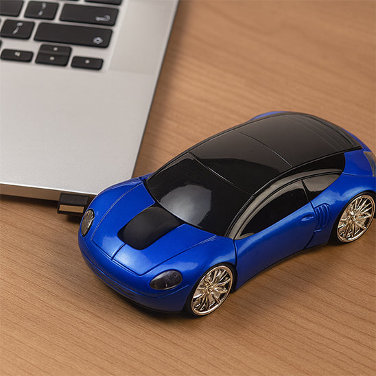 souris sans fil nibex voiture bleue