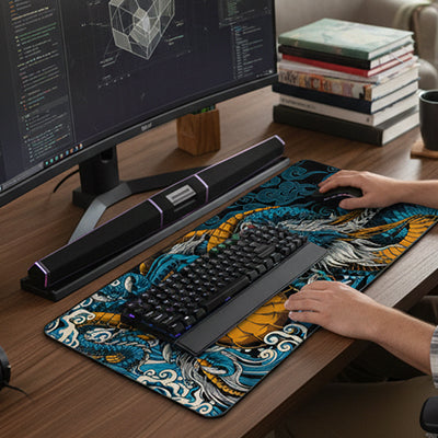 tapis de sourris xxl Rootplay dragon bleu