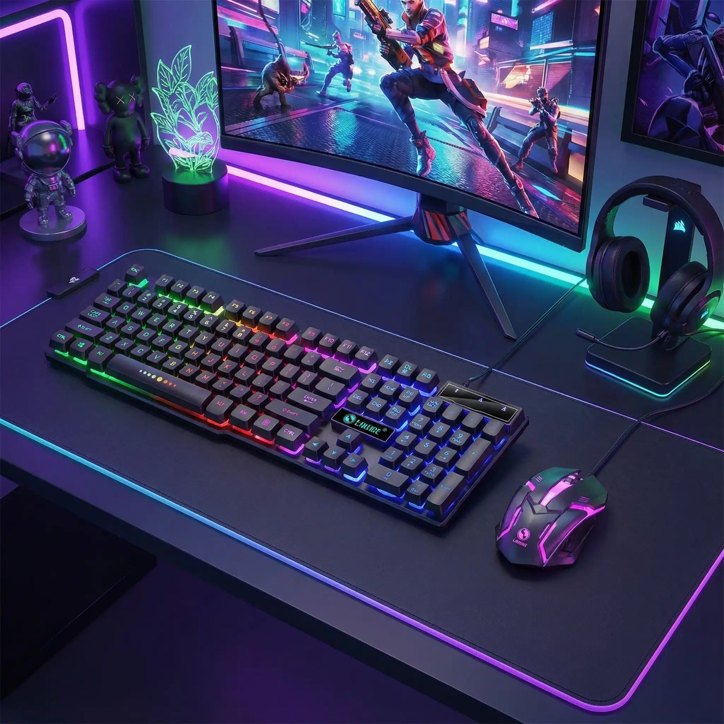 Clavier et souris gamer Rootboard  noir