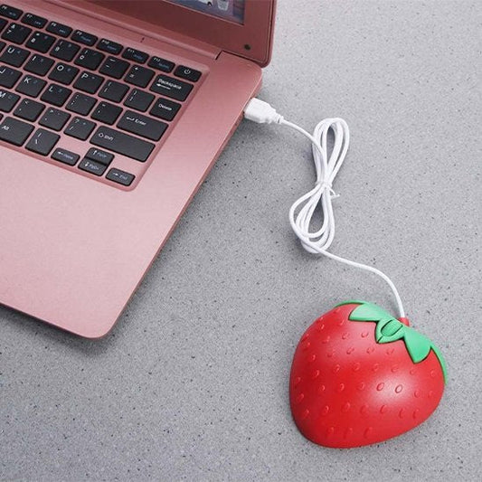 Souris filaire SWYX forme fraise rouge