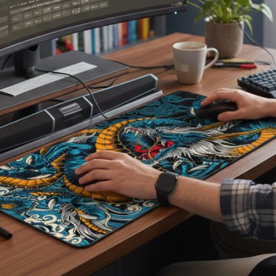 Tapis de souris GN RootPlay dragon bleu