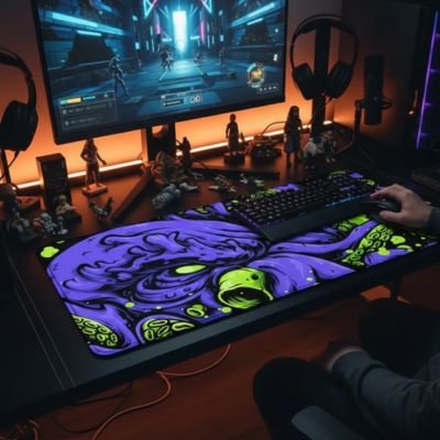 Tapis de souris XXL GN Clutch Bloom violet jaune